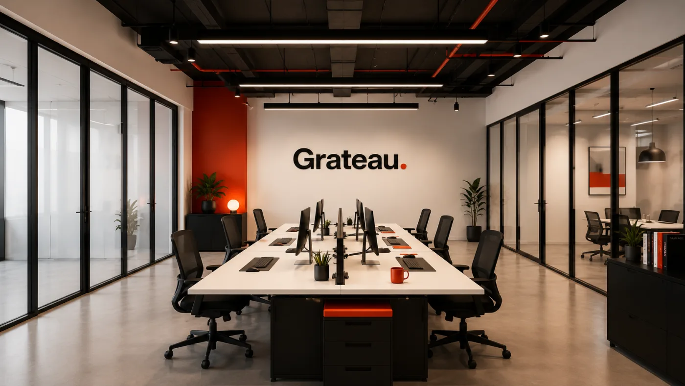 L'agence Grateau au travail dans ses bureaux