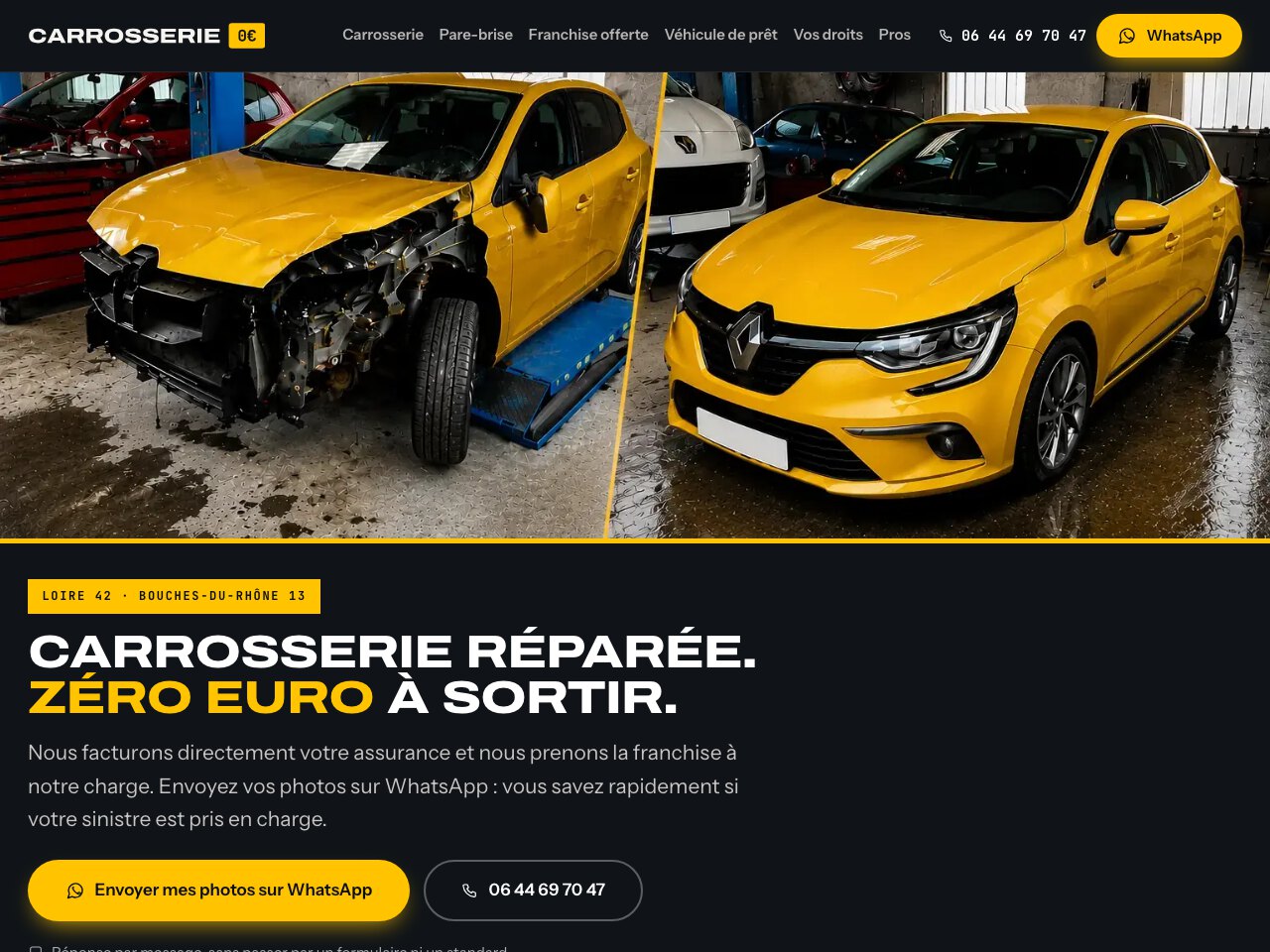 Site créé pour Carrosserie 0€