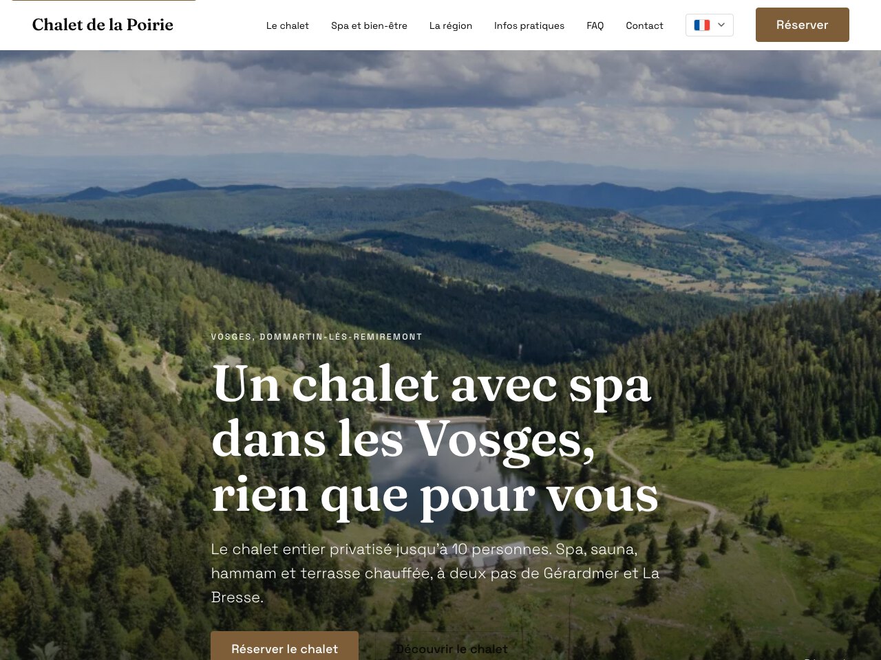 Site créé pour Chalet de la Poirie