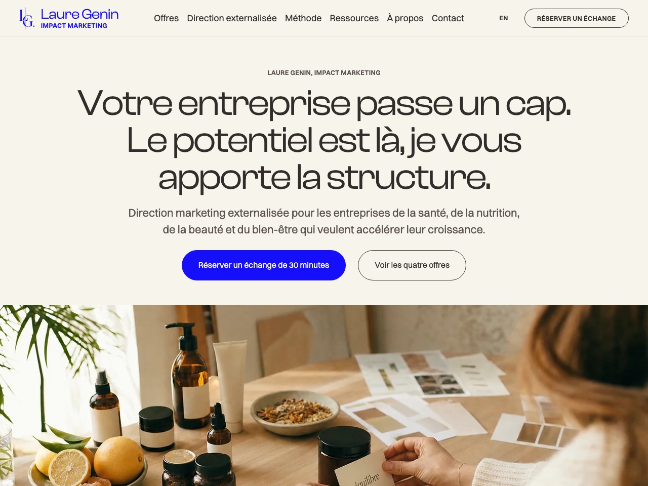 Site Laure Genin, direction marketing externalisée